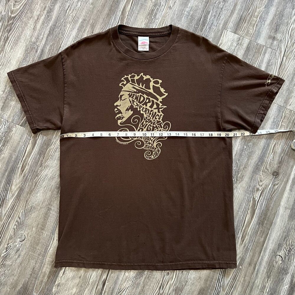 Vintage 2004 Jimi Hendrix Experience Short Sleeve Brown Shirt L - Picture 4 of 7